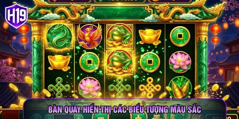 Bàn quay hiển thị các biểu tượng màu sắc Bàn quay hiển thị các biểu tượng màu sắc