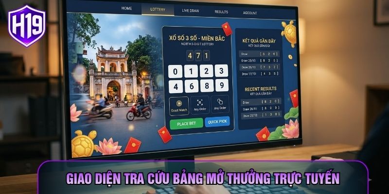 Giao diện tra cứu bảng mở thưởng trực tuyến